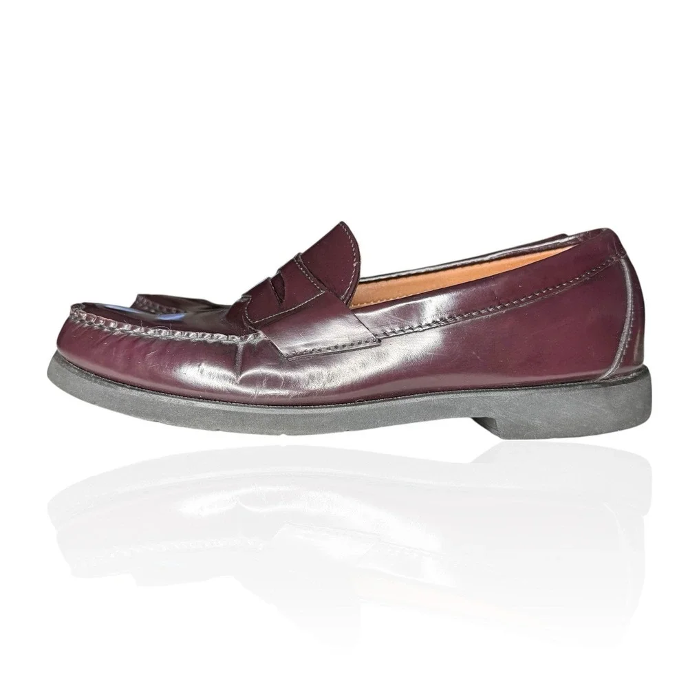 Sebago Classic Penny Loafers Burgundy‎ Leather Handsewn Men's Size 9